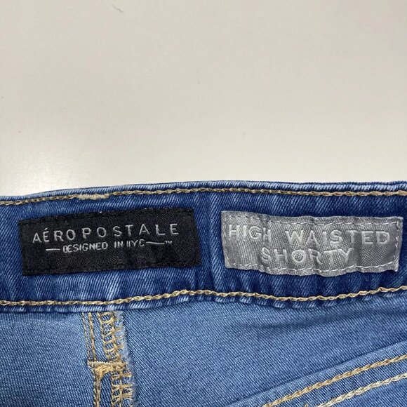 Aeropostale High Waisted Shorty Denim Jean Shorts Size 2 - Picture 7 of 12